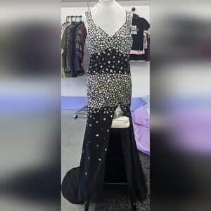 Black Dress with Clear Stones
